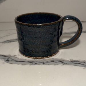 New Handcrafted Pottery Coffee Mug - Deep Blue speckled